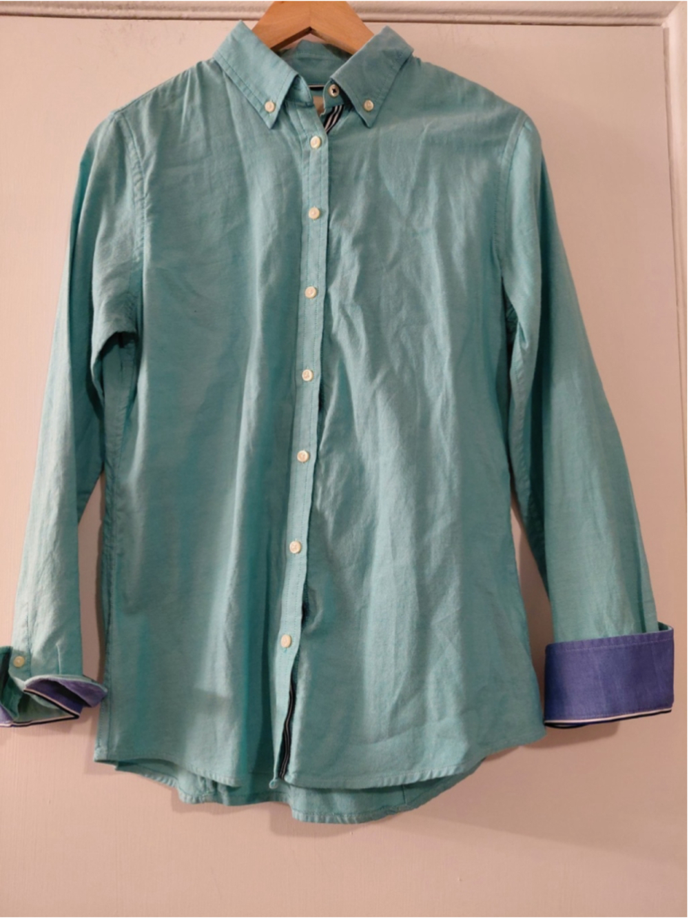 Banana Republic Men's Oxford Dress Short Blue Button Up Medium